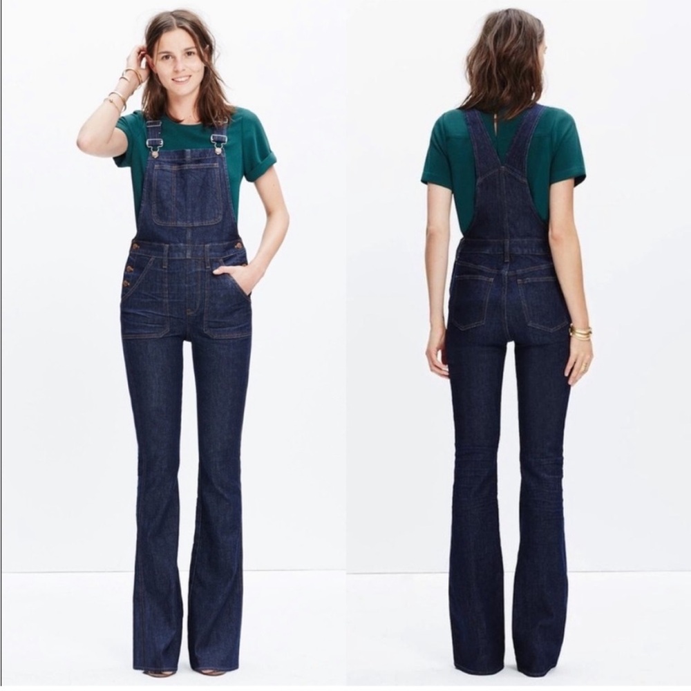 Madewell sz XS Flea Market Flare Overalls Denim Jean